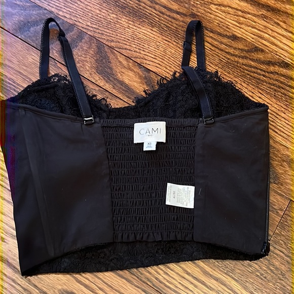 Cami NYC black floral lace underwire bustier top size XS - Picture 14 of 16